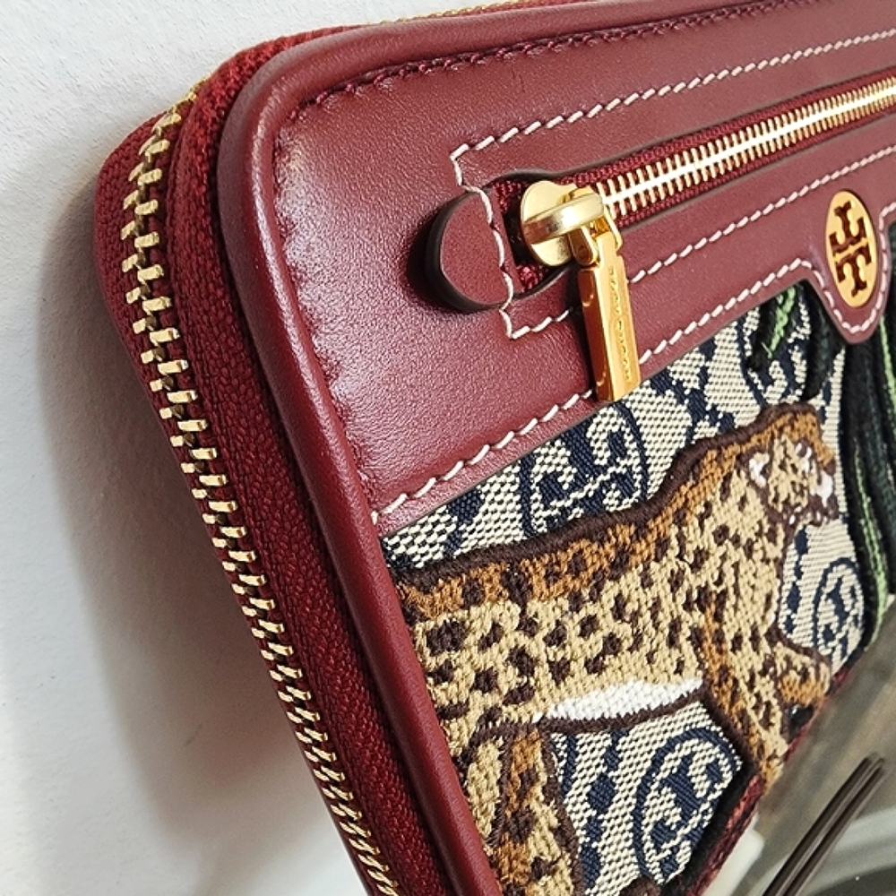Tory Burch T Monogram Jacquard Embroidered Continental Wallet - Picture 5 of 15